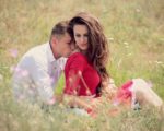 Couple in meadow