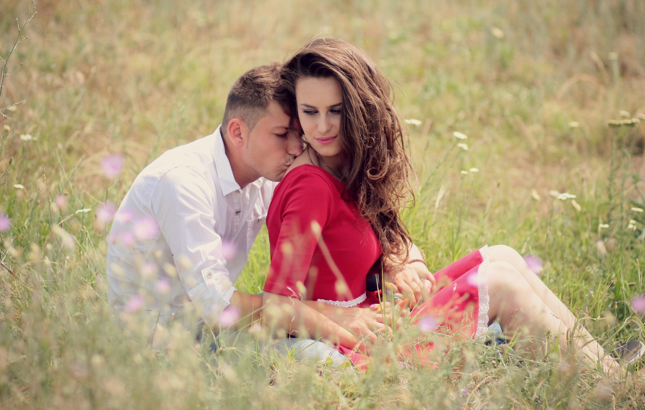 Couple in meadow